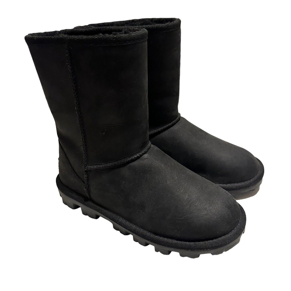 UGG Women's Essential Short Black Leather Boot